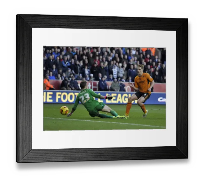 Framed Print : Wolverhampton Wanderers: Dave Edwards Scores Stunning Goal Past Preston North End's Declan Rudd Framed Print : Wolverhampton Wanderers: Dave Edwards Scores Stunning Goal Past Preston North End's Declan Rudd