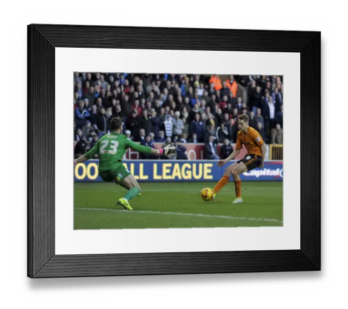 Framed Print : Wolverhampton Wanderers: Dave Edwards Thrilling Goal vs. Preston North End's Declan Rudd Framed Print : Wolverhampton Wanderers: Dave Edwards Thrilling Goal vs. Preston North End's Declan Rudd