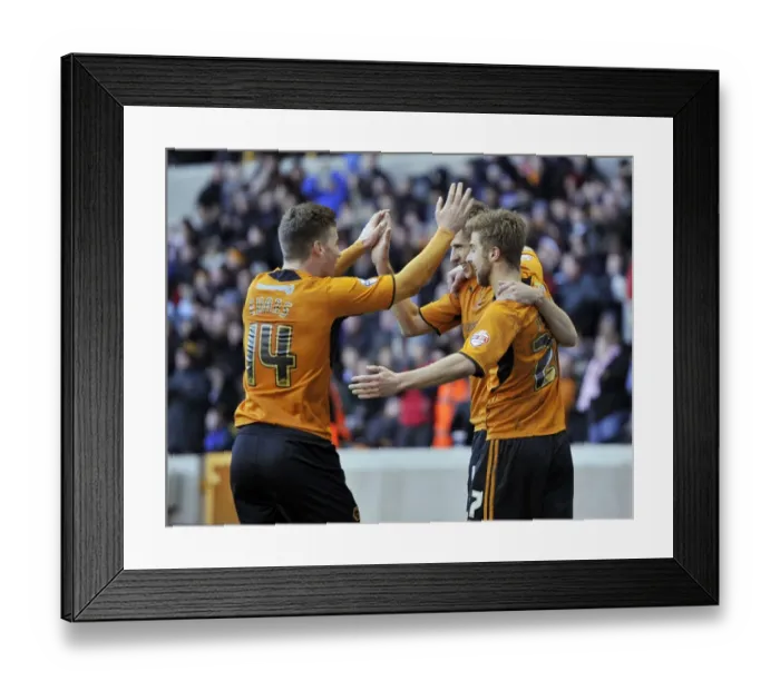 Framed Print : Wolverhampton Wanderers: Edwards Euphoric Goal vs Preston North End (Sky Bet League One)