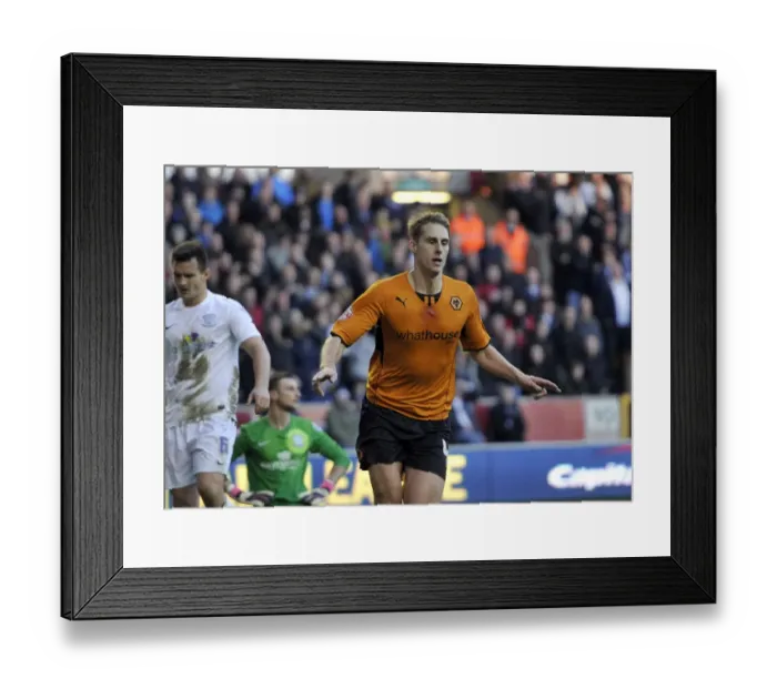 Framed Print : Dave Edwards Euphoric Goal: Wolves Triumph Over Preston North End (Sky Bet League One, January 11, 2014) Framed Print : Dave Edwards Euphoric Goal: Wolves Triumph Over Preston North End (Sky Bet League One, January 11, 2014)