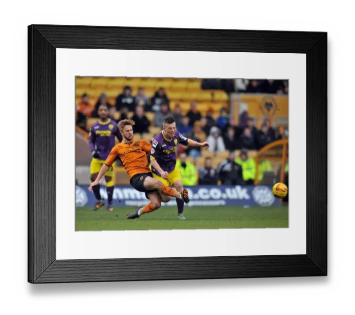 Framed Print : Wolverhampton Wanderers vs Notts County: A Fight for Possession - Sky Bet League One, Molineux Stadium