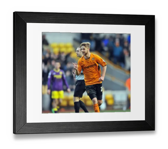 Framed Print : Michael Jacobs Scores Wolves Second Goal vs. Notts County in Sky Bet League One (February 15, 2014, Molineux Stadium)