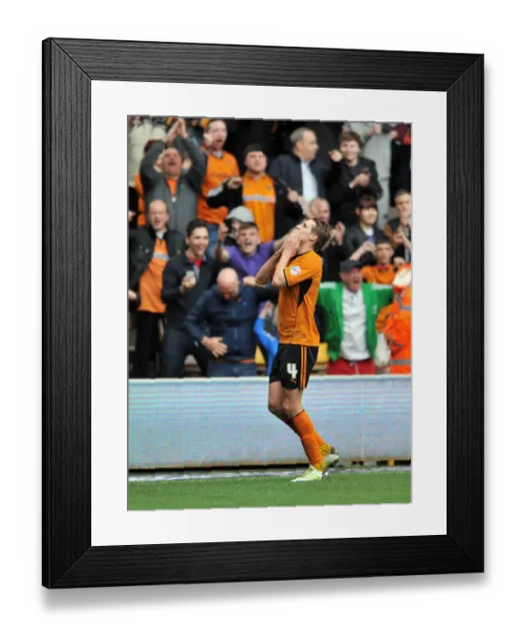 Framed Print : Wolverhampton Wanderers Dave Edwards Celebrates Double Strike Against Peterborough United in Sky Bet League One (April 5, 2014) Framed Print : Wolverhampton Wanderers Dave Edwards Celebrates Double Strike Against Peterborough United in Sky Bet League One (April 5, 2014)