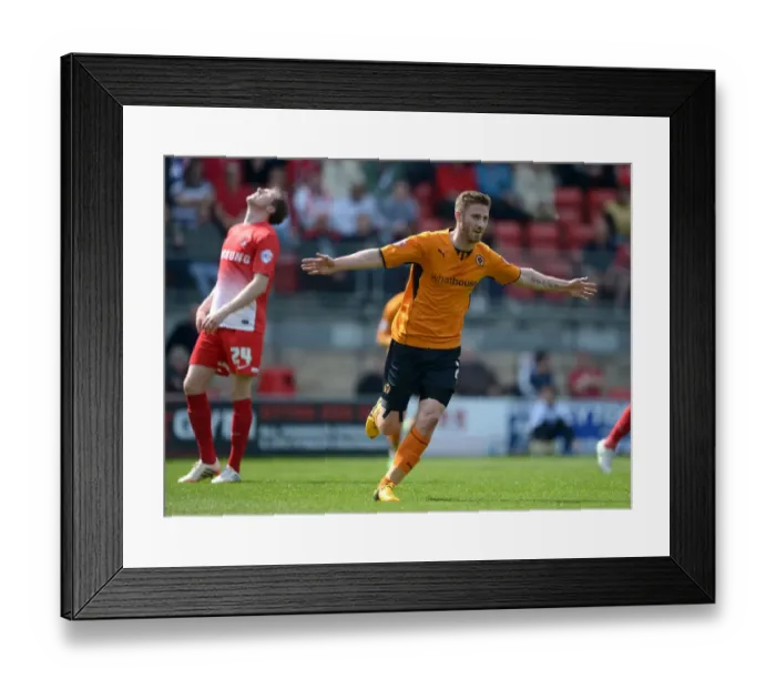 Framed Print : Wolverhampton Wanderers: James Henry's Hat-Trick Celebration vs. Leyton Orient (Sky Bet League One, 2014)