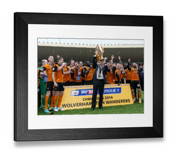 Framed Print : Wolverhampton Wanderers: Kenny Jackett's Trophy Lift - League One Champions (2014) Framed Print : Wolverhampton Wanderers: Kenny Jackett's Trophy Lift - League One Champions (2014)