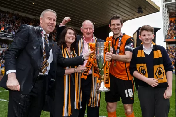 Wolverhampton Wanderers Promoted to Sky Bet League One: Celebrating with Morgan, Jackett, and Ricketts
