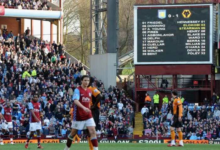 Framed Print : 0-1 in Favor of Wolverhampton Wanderers: Aston Villa vs. Wolves - Barclays Premier League Soccer Match