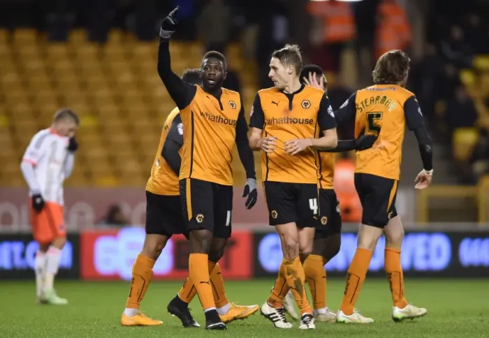 Framed Print : Bakary Sako Scores First Goal for Wolves: Molineux Stadium (Sky Bet Championship) Framed Print : Bakary Sako Scores First Goal for Wolves: Molineux Stadium (Sky Bet Championship)