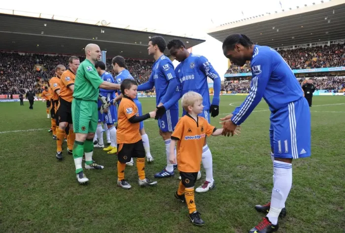 Framed Print : Barclays Premier League Showdown: Wolves vs. Chelsea - Mascots Face-Off Framed Print : Barclays Premier League Showdown: Wolves vs. Chelsea - Mascots Face-Off