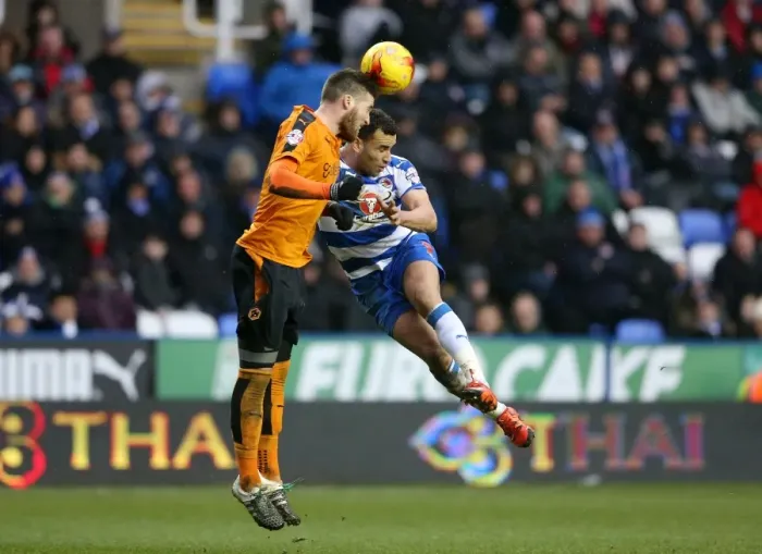 Framed Print : Battle in the Sky Bet Championship: Hal Robson-Kanu vs. Matt Doherty of Reading and Wolverhampton Wanderers Framed Print : Battle in the Sky Bet Championship: Hal Robson-Kanu vs. Matt Doherty of Reading and Wolverhampton Wanderers