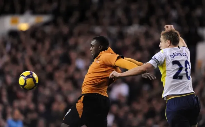 Framed Print : Battle of the Strikers: Ebanks-Blake vs Dawson - Tottenham Hotspur vs Wolverhampton Wanderers, Barclays Premier League Framed Print : Battle of the Strikers: Ebanks-Blake vs Dawson - Tottenham Hotspur vs Wolverhampton Wanderers, Barclays Premier League