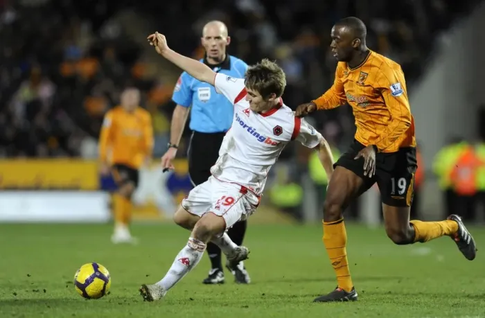 Framed Print : Battle of the Strikers: Kevin Doyle vs. Steven Mouyokolo - Hull City vs. Wolverhampton Wanderers, Barclays Premier League Framed Print : Battle of the Strikers: Kevin Doyle vs. Steven Mouyokolo - Hull City vs. Wolverhampton Wanderers, Barclays Premier League