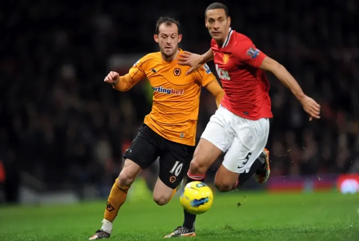 Framed Print : Battle of the Stripes: Ferdinand vs. Fletcher in Manchester United vs. Wolverhampton Wanderers Framed Print : Battle of the Stripes: Ferdinand vs. Fletcher in Manchester United vs. Wolverhampton Wanderers