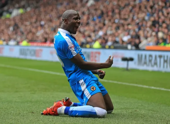 Framed Print : Benik Afobe's Strike: Wolverhampton Wanderers vs. Derby County (Sky Bet Championship) Framed Print : Benik Afobe's Strike: Wolverhampton Wanderers vs. Derby County (Sky Bet Championship)