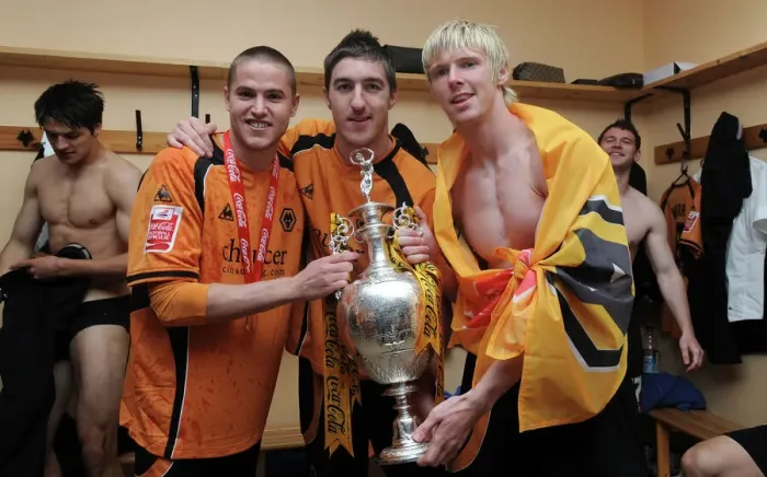 Framed Print : Champions League Upset: Wolverhampton Wanderers Emotional Dressing Room Triumph with Kightly, Ward, and Keogh