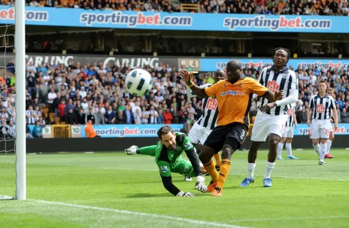 Framed Print : Clash of the Midlands Rivals: Elokobi vs. Carson - A Battle of Wolverhampton and West Bromwich Albion Defenders Framed Print : Clash of the Midlands Rivals: Elokobi vs. Carson - A Battle of Wolverhampton and West Bromwich Albion Defenders