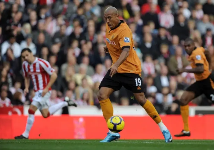 Framed Print : Clash in the Premier League: Chris Iwelumo's Determined Performance - Stoke City vs. Wolverhampton Wanderers Framed Print : Clash in the Premier League: Chris Iwelumo's Determined Performance - Stoke City vs. Wolverhampton Wanderers