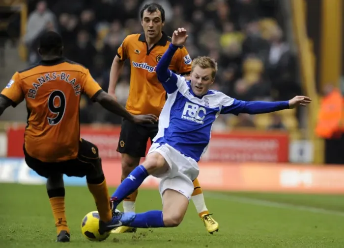 Framed Print : Clash of the Strikers: Larsson vs. Ebanks-Blake - Wolverhampton Wanderers vs. Birmingham City, Premier League Rivalry Framed Print : Clash of the Strikers: Larsson vs. Ebanks-Blake - Wolverhampton Wanderers vs. Birmingham City, Premier League Rivalry