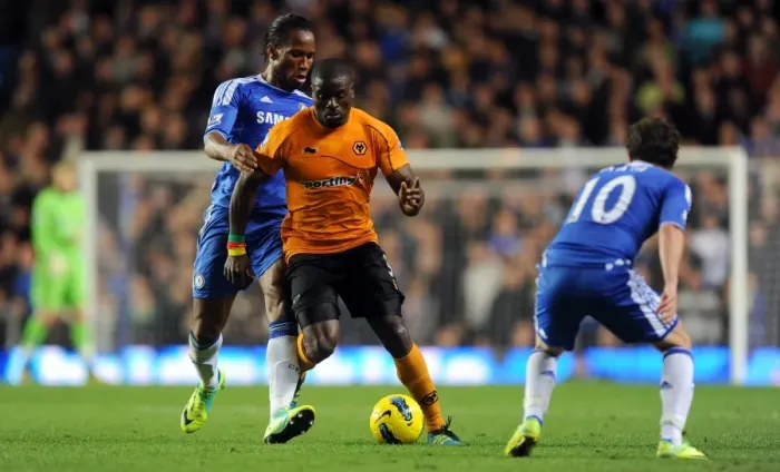 Framed Print : Clash of Titans: George Elokobi vs. Didier Drogba - Premier League Showdown