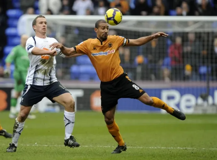 Framed Print : Clash of Titans: Henry vs. Davies - Wolves vs. Bolton, Premier League Framed Print : Clash of Titans: Henry vs. Davies - Wolves vs. Bolton, Premier League