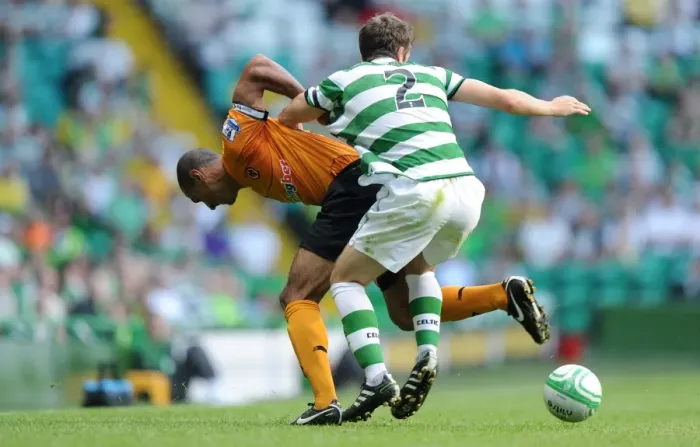Framed Print : Clash of Titans: Karl Henry vs. Adam Matthews - Celtic vs. Wolverhampton Wanderers Pre-Season Showdown