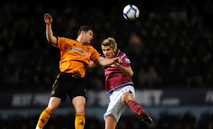 Framed Print : Clash of Titans: West Ham United vs. Wolverhampton Wanderers - Matthew Jarvis vs. Valon Behrami, Barclays Premier League (23-3-10)