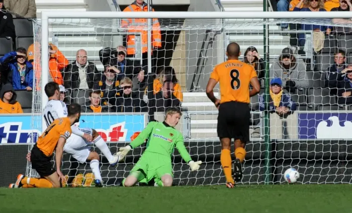 Framed Print : Danny Graham Scores the Opener: Swansea Takes the Lead in Wolves vs. Swansea (Barclays Premier League) Framed Print : Danny Graham Scores the Opener: Swansea Takes the Lead in Wolves vs. Swansea (Barclays Premier League)