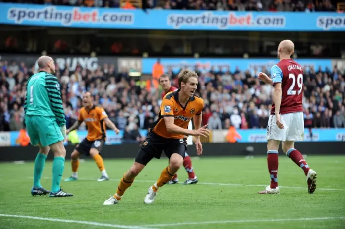 Framed Print : David Edwards Equalizer: Wolverhampton Wanderers vs. Aston Villa in Barclays Premier League Framed Print : David Edwards Equalizer: Wolverhampton Wanderers vs. Aston Villa in Barclays Premier League