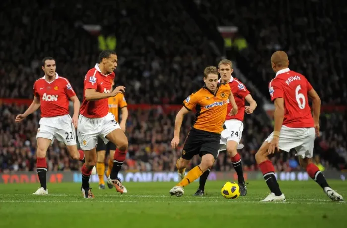 Framed Print : David Edwards Maze-Like Run: Outmaneuvering Manchester United's Defense in Wolverhampton Wanderers Barclays Premier League Battle Framed Print : David Edwards Maze-Like Run: Outmaneuvering Manchester United's Defense in Wolverhampton Wanderers Barclays Premier League Battle