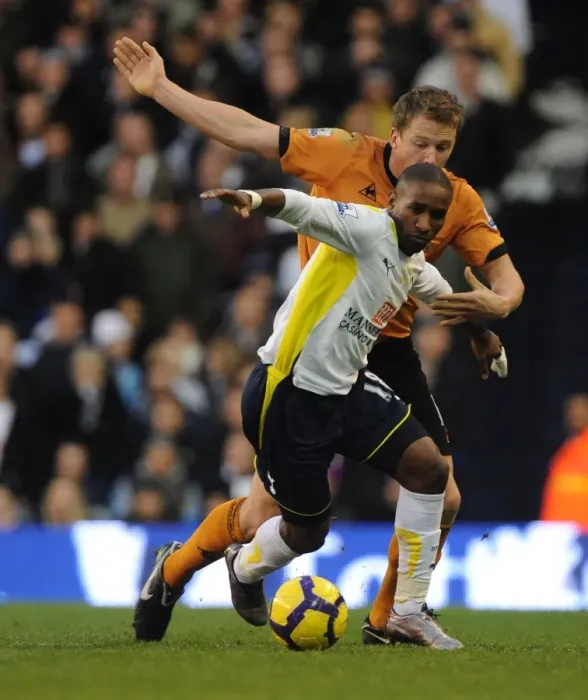 Framed Print : Defoe vs. Berra: A Premier League Showdown - Tottenham vs. Wolverhampton Wanderers