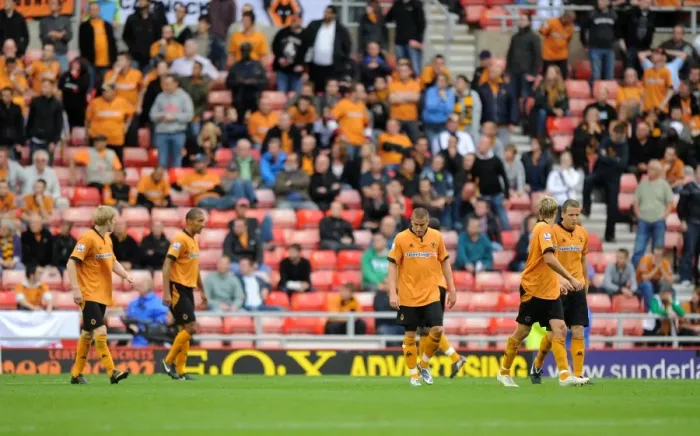 Framed Print : Dejected Wolverhampton Wanderers Players After 4-2 Defeat to Sunderland (Premier League)