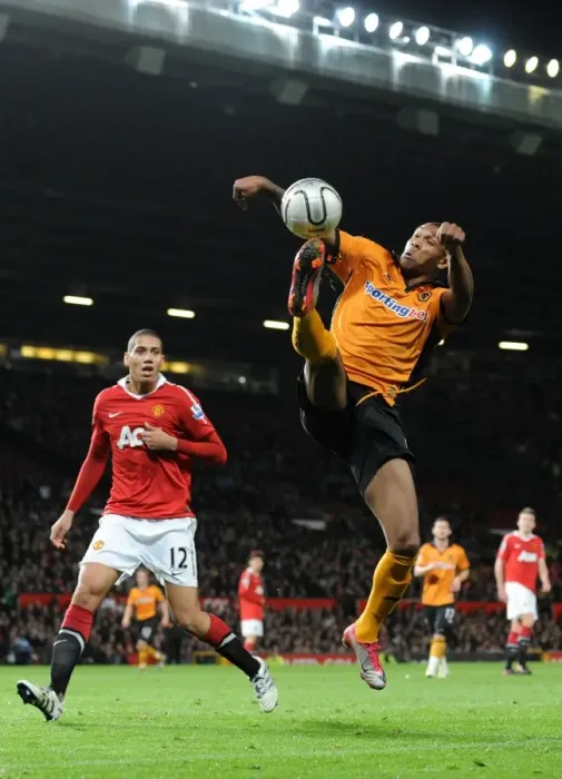 Framed Print : Determined Marcus Bent Challenges Manchester United in Carling Cup Clash: Wolverhampton Wanderers vs. Manchester United Framed Print : Determined Marcus Bent Challenges Manchester United in Carling Cup Clash: Wolverhampton Wanderers vs. Manchester United