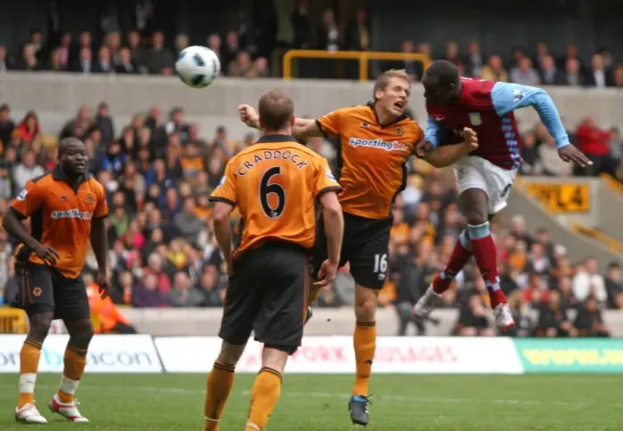 Framed Print : Emile Heskey's Game-Winning Goal: Aston Villa Defeats Wolverhampton Wanderers in Premier League (1-2)