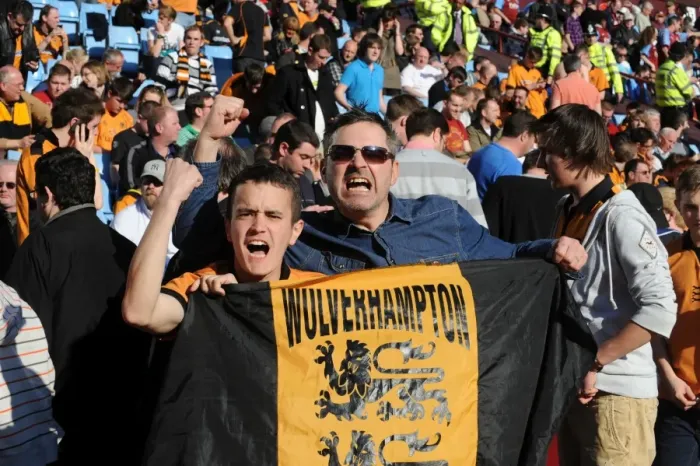 Framed Print : Euphoric Wolverhampton Wanderers Fans Celebrate Premier League Victory Over Aston Villa Framed Print : Euphoric Wolverhampton Wanderers Fans Celebrate Premier League Victory Over Aston Villa