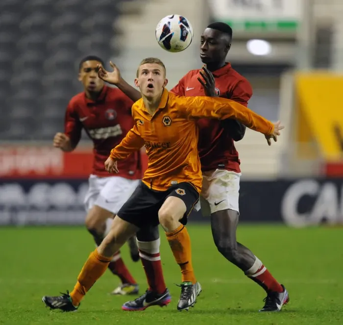 Framed Print : FA Youth Cup: Tobi Sho-Silva vs Wolverhampton Wanderers U18 vs Charlton Athletic U18 - Molineux Framed Print : FA Youth Cup: Tobi Sho-Silva vs Wolverhampton Wanderers U18 vs Charlton Athletic U18 - Molineux