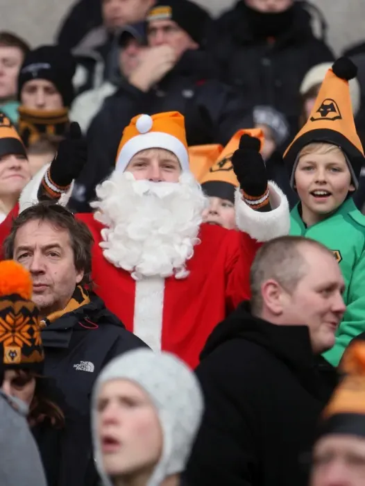 Framed Print : Father Christmas Leads the Wolves Charge: Wolverhampton Wanderers vs Burnley, Premier League Framed Print : Father Christmas Leads the Wolves Charge: Wolverhampton Wanderers vs Burnley, Premier League