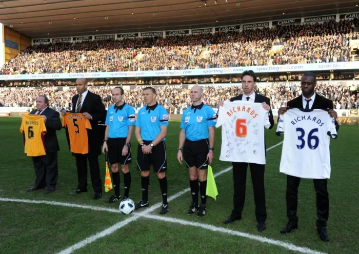 Framed Print : Football Legends Pay Tribute: A Moment of Silence for Dean Richards at Wolves vs. Tottenham Hotspur Framed Print : Football Legends Pay Tribute: A Moment of Silence for Dean Richards at Wolves vs. Tottenham Hotspur