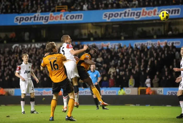 Framed Print : George Elokobi's Equalizer: Wolverhampton Wanderers vs Manchester United in Premier League Action Framed Print : George Elokobi's Equalizer: Wolverhampton Wanderers vs Manchester United in Premier League Action