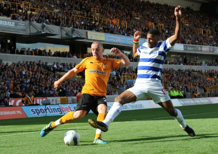 Framed Print : Intense Clash: Jamie O'Hara vs. Armand Traore - Wolverhampton Wanderers vs. Queens Park Rangers, Premier League Soccer Framed Print : Intense Clash: Jamie O'Hara vs. Armand Traore - Wolverhampton Wanderers vs. Queens Park Rangers, Premier League Soccer