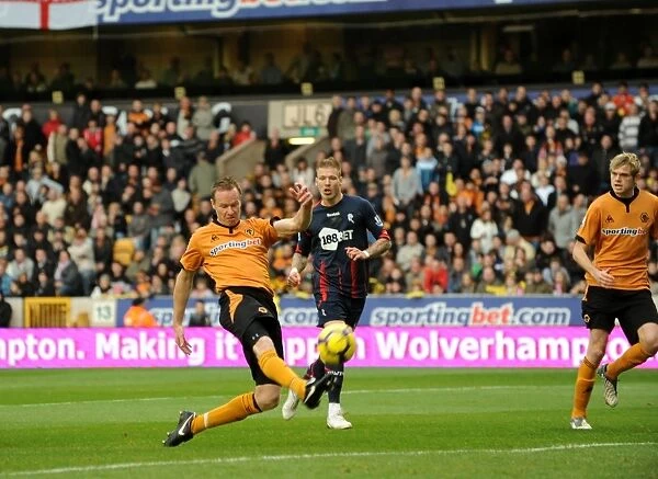 Jody Craddock Scores the Opener: Wolves Lead 1-0 vs. Bolton Wanderers (Premier League Soccer)