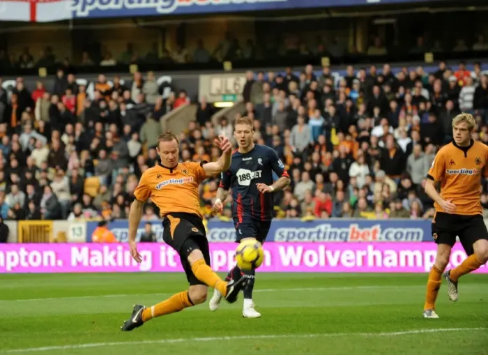 Framed Print : Jody Craddock Scores the Opener: Wolves Lead 1-0 vs. Bolton Wanderers (Premier League Soccer) Framed Print : Jody Craddock Scores the Opener: Wolves Lead 1-0 vs. Bolton Wanderers (Premier League Soccer)