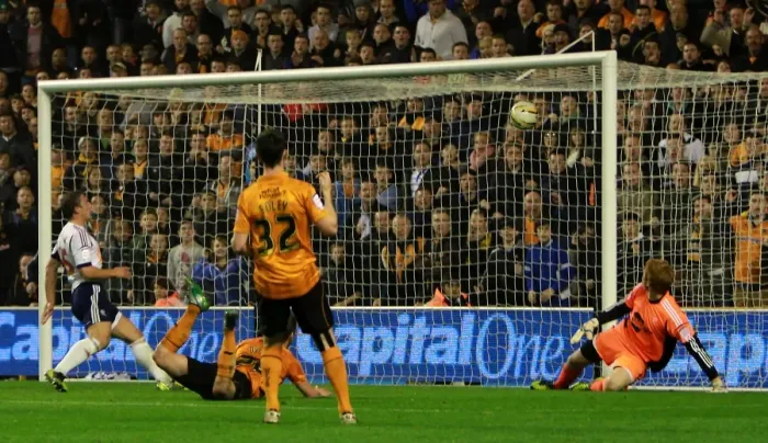 Framed Print : Kevin Doyle Scores His Second Goal: Wolves 2-0 Bolton Wanderers in Championship