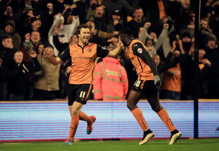 Framed Print : Kevin McDonald Scores His Second Goal: Wolves 2-0 Brentford (Sky Bet Championship) Framed Print : Kevin McDonald Scores His Second Goal: Wolves 2-0 Brentford (Sky Bet Championship)