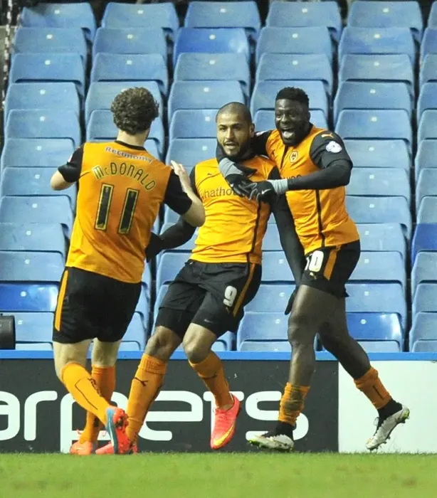 Framed Print : Leon Clarke Scores the Winning Goal for Wolverhampton Wanderers in Sky Bet Championship Match against Sheffield Wednesday (Hillsborough) Framed Print : Leon Clarke Scores the Winning Goal for Wolverhampton Wanderers in Sky Bet Championship Match against Sheffield Wednesday (Hillsborough)
