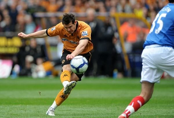 Matt Jarvis: In Action for Wolverhampton Wanderers Against Portsmouth in the Premier League