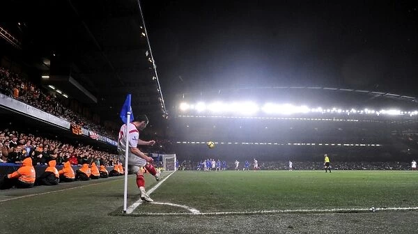 Matt Jarvis Takes a Corner Kick at Stamford Bridge: Wolverhampton Wanderers vs. Chelsea, Barclays Premier League
