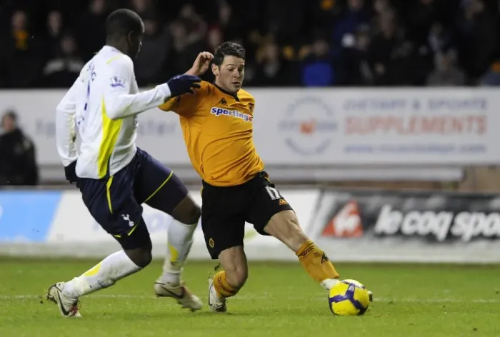 Framed Print : Matt Jarvis vs. Sebastien Bassong: A Premier League Showdown at Wolverhampton Wanderers vs. Tottenham Hotspur