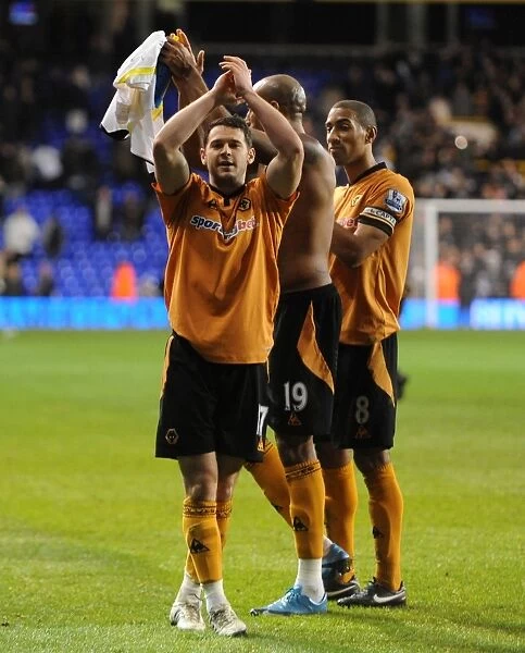 Matt Jarvis's Euphoric Full-Time Celebration: Wolves' Triumph Over Tottenham Hotspur in the Barclays Premier League