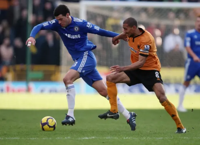Framed Print : Michael Ballack vs. Karl Henry: A Premier League Showdown - Wolves vs. Chelsea