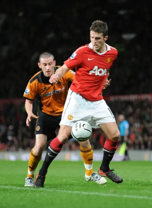 Framed Print : Michael Carrick vs. David Jones: A Carling Cup Showdown - Manchester United vs. Wolverhampton Wanderers